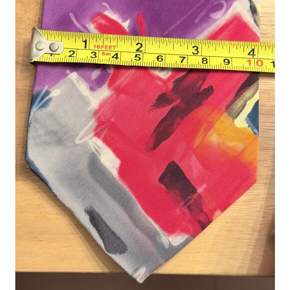 VTG Robert Daskal Chicago Hand Painted Silk Neck Tie Artsy Abstract Gift Bespoke - Picture 3 of 4